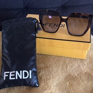 Fendi Tortoise Shell Square Sunglasses